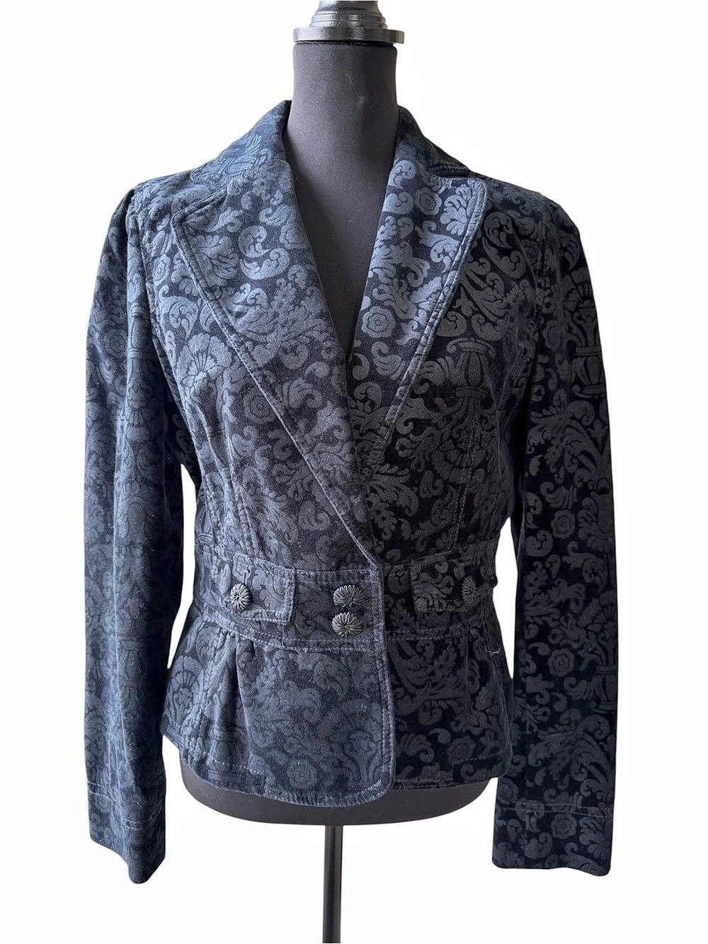 Ann Taylor LOFT Floral Velvet Cotton Blazer Coat Women’s Size 10